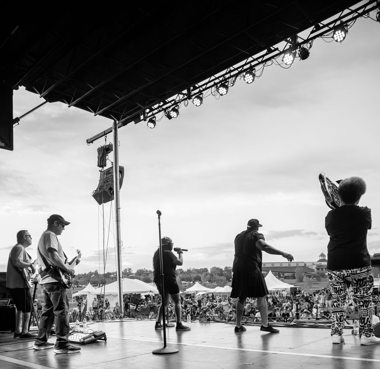 The band on a festival stage